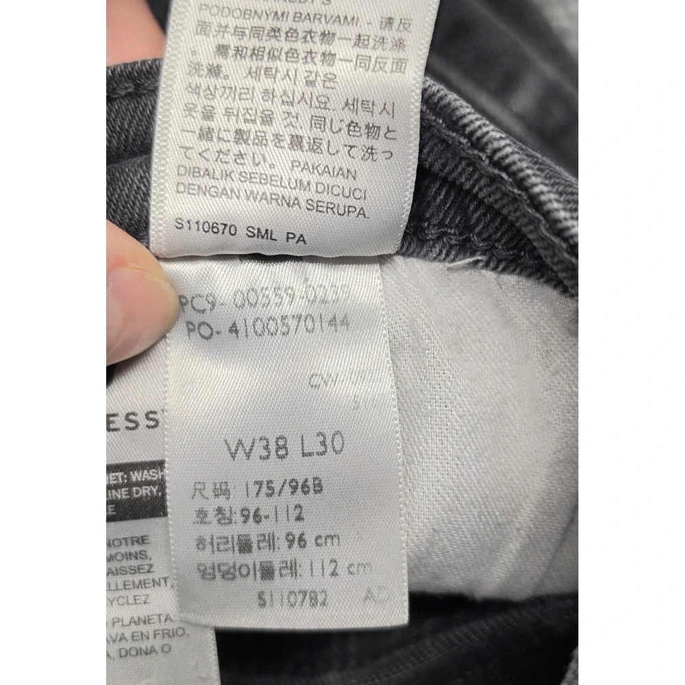 Levis 559 Relaxed Straight Fit Jeans Mens W38 L30 Black Charcoal Denim